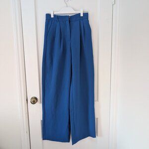 Abercrombie & Fitch Tailored High Waist Wide Leg Pants in Blue Size 8L (29L)